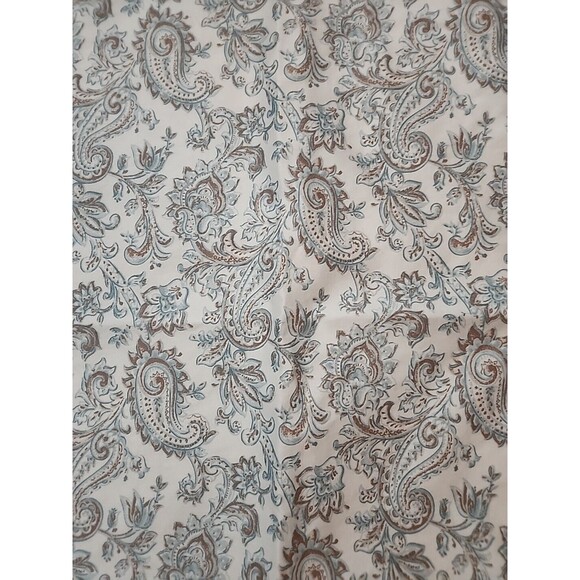 Large Pillow Case  King Paisley White Blue Brown Lot Of One Cover - Picture 1 of 5